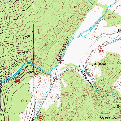 Topographic Map of Rowan Run, VA