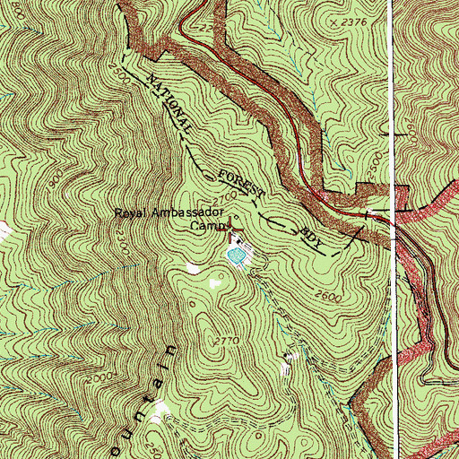 Topographic Map of Royal Ambassador Camp, VA
