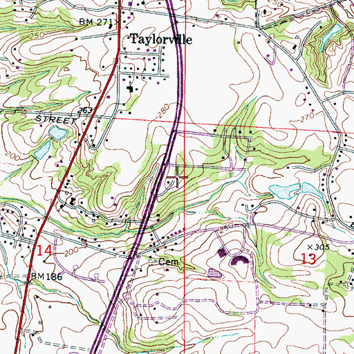 Topographic Map of United Pentecostal Center Church, AL