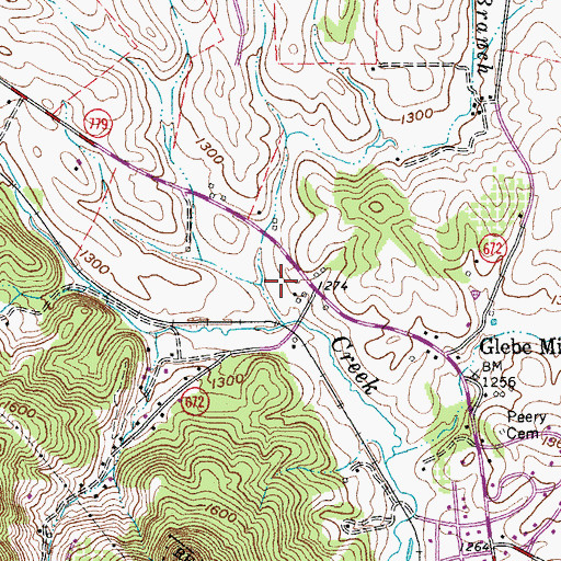 Topographic Map of Rulman Branch, VA