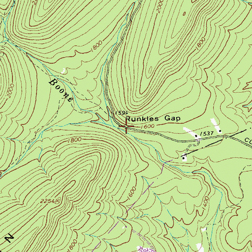 Topographic Map of Runkles Gap, VA