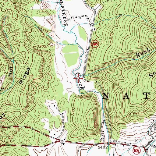 Topographic Map of Rush Branch, VA