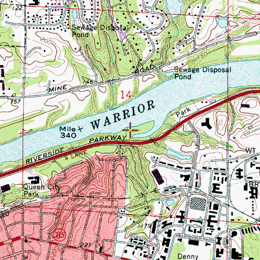 Topographic Map of University Branch, AL