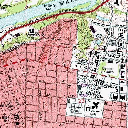 Topographic Map of University Church of Christ (historical), AL