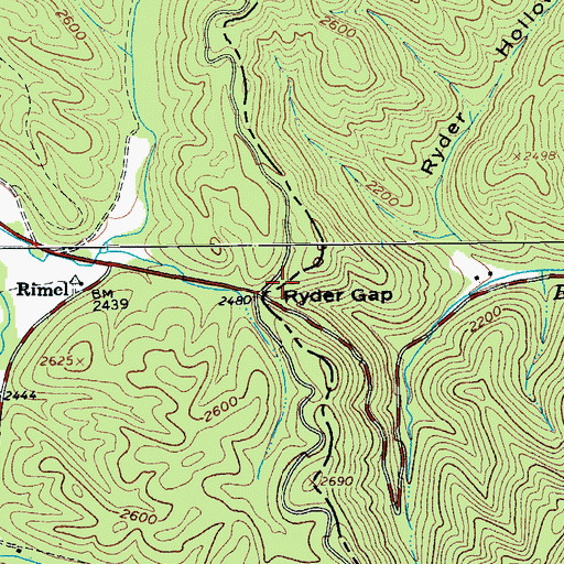 Topographic Map of Ryder Gap, VA