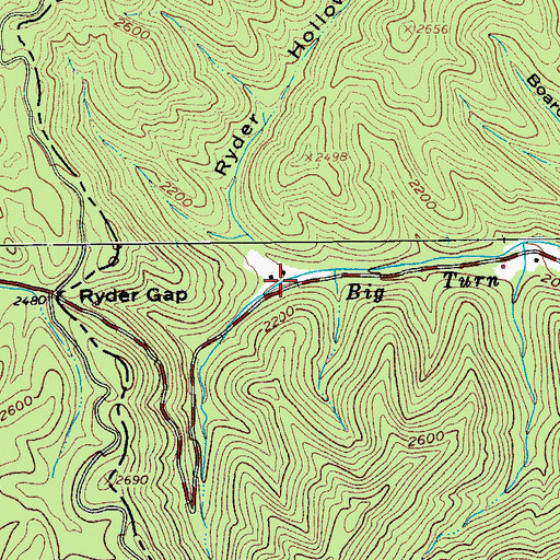 Topographic Map of Ryder Hollow, VA