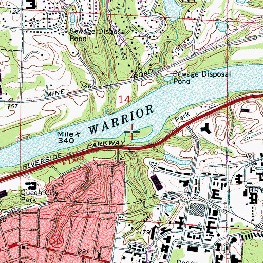 Topographic Map of University Falls (historical), AL