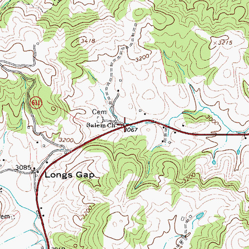 Topographic Map of Salem Church, VA