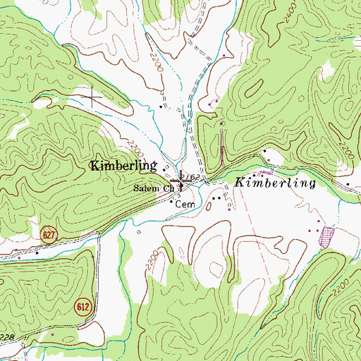 Topographic Map of Salem Church, VA