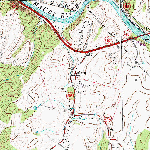 Topographic Map of Salem Church, VA