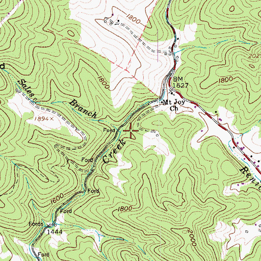 Topographic Map of Sales Branch, VA
