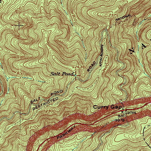 Topographic Map of Salt Pond, VA