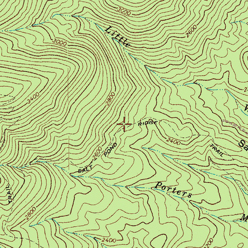 Topographic Map of Salt Pond Ridge Trail, VA