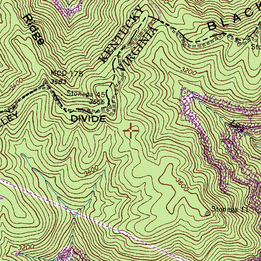Topographic Map of Sams Ridge, VA