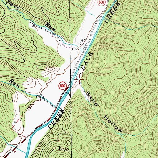 Topographic Map of Sand Hollow, VA