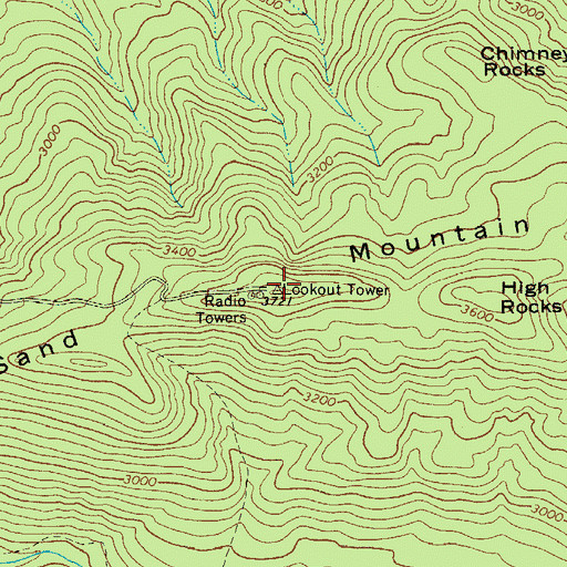 Topographic Map of Sand Mountain, VA