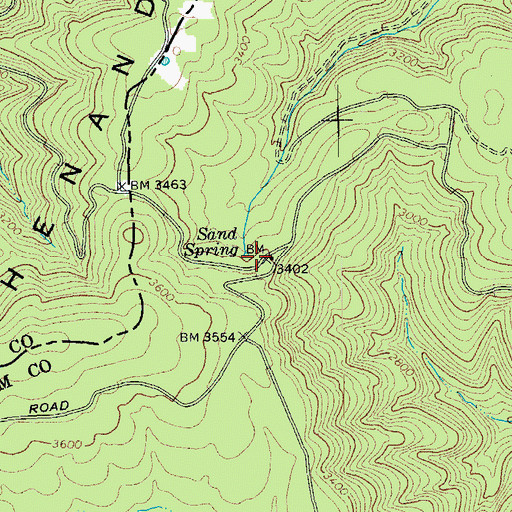 Topographic Map of Sand Spring, VA