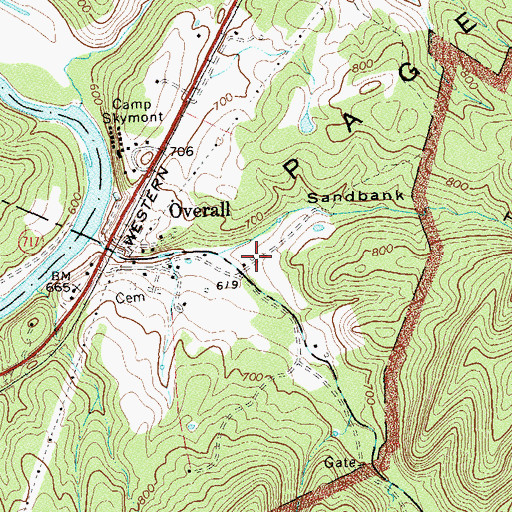 Topographic Map of Sandbank Hollow, VA