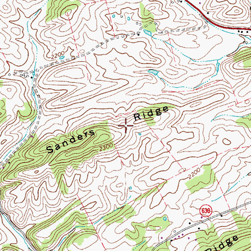 Topographic Map of Sanders Ridge, VA