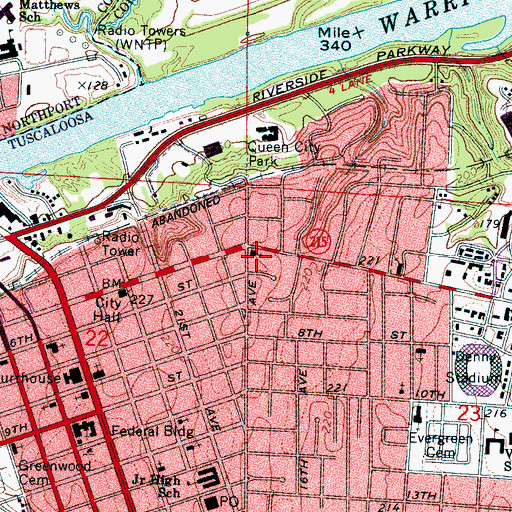 Topographic Map of University Training School (historical), AL