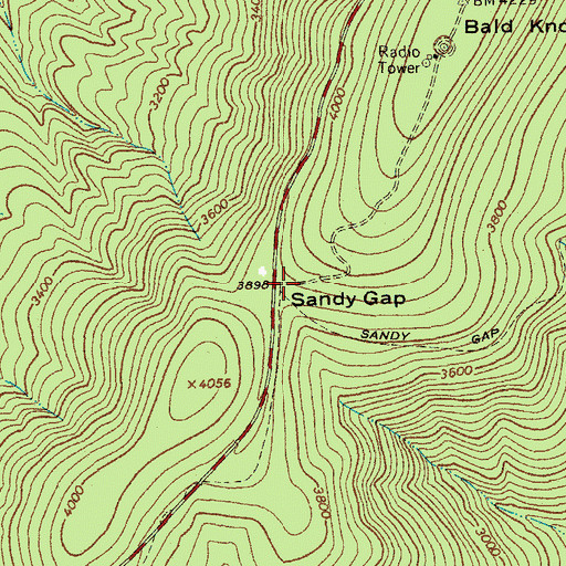 Topographic Map of Sandy Gap, VA