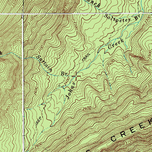 Topographic Map of Sartain Branch, VA