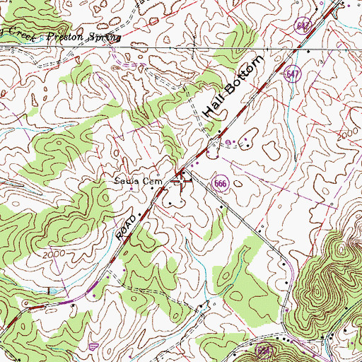 Topographic Map of Sauls Cemetery, VA