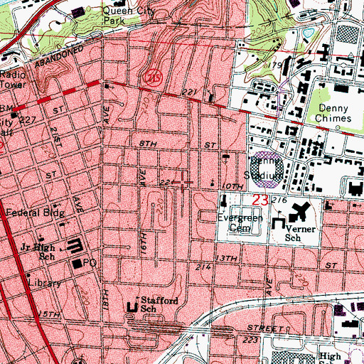 Topographic Map of Ursuline Convent School (historical), AL