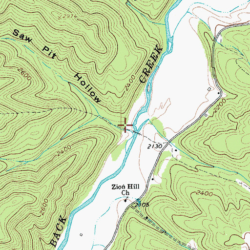Topographic Map of Saw Pit Hollow, VA