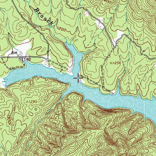 Topographic Map of Sawmill Branch, VA
