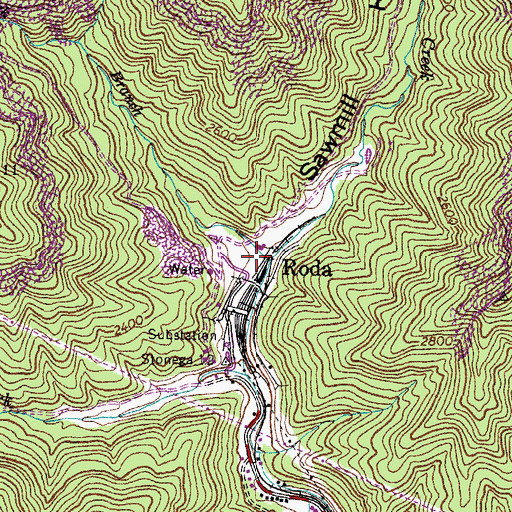 Topographic Map of Sawmill Hollow, VA