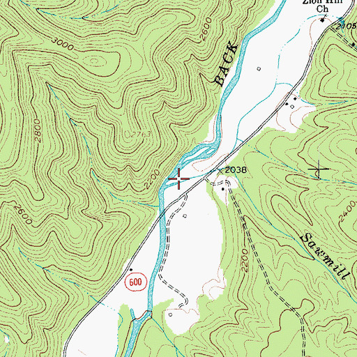 Topographic Map of Sawmill Run, VA
