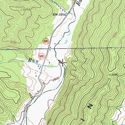 Topographic Map of Scaffold Run, VA