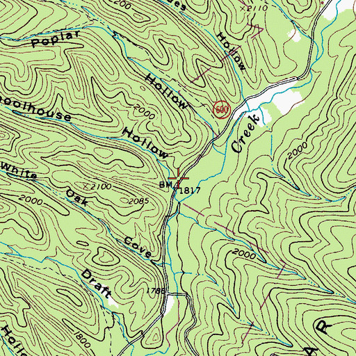 Topographic Map of Schoolhouse Hollow, VA