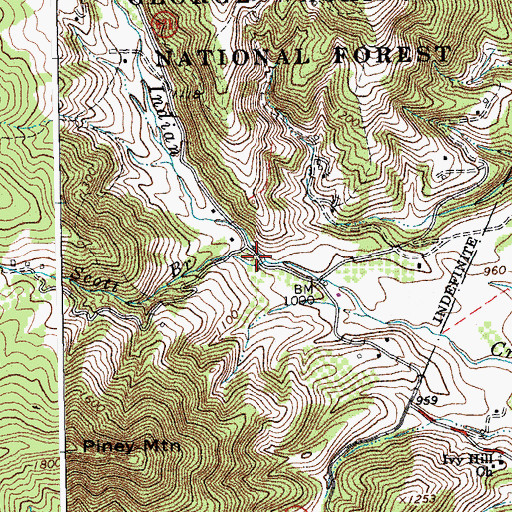 Topographic Map of Scott Branch, VA