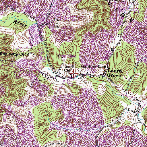 Topographic Map of Scott Cemetery, VA