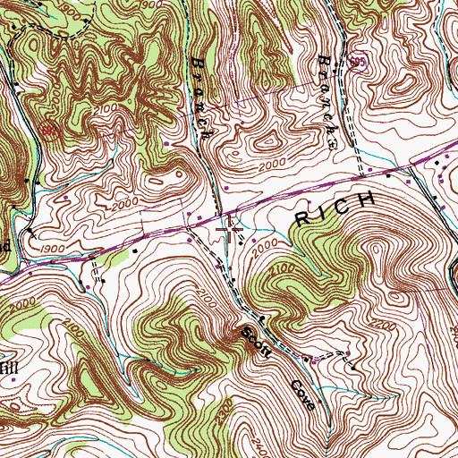 Topographic Map of Scott Cove, VA