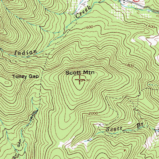 Topographic Map of Scott Mountain, VA