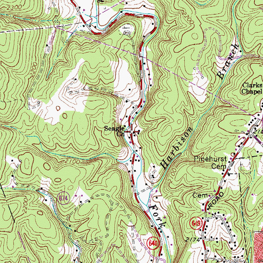 Topographic Map of Seagle Church, VA