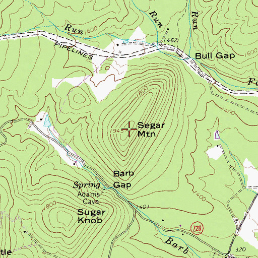 Topographic Map of Segar Mountain, VA