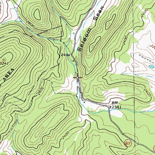 Topographic Map of Seldom Seen Hollow, VA