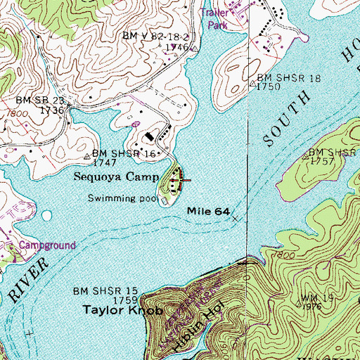 Topographic Map of Sequoya Camp, VA