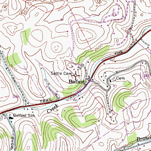 Topographic Map of Settle Cemetery, VA