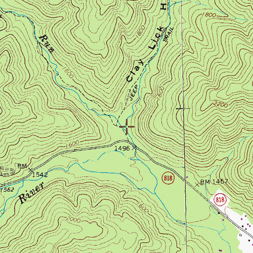 Topographic Map of Seventy Buck Lick Run, VA