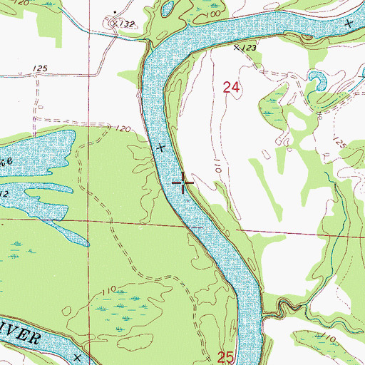 Topographic Map of Vancleaves Landing (historical), AL
