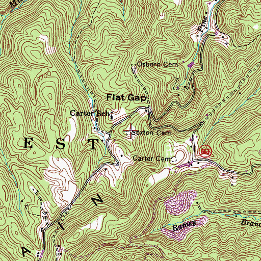 Topographic Map of Sexton Cemetery, VA
