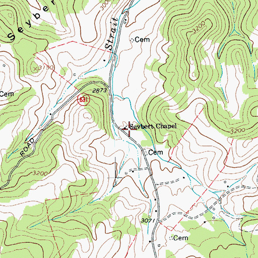 Topographic Map of Seybert Chapel, VA