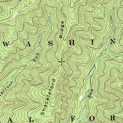 Topographic Map of Shackleford Ridge, VA