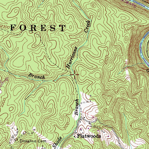 Topographic Map of Shade Branch, VA
