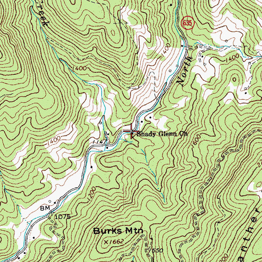 Topographic Map of Shady Glenn Church, VA